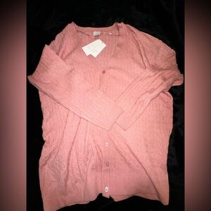a new day Women's Pink Cable Knit Cardigan